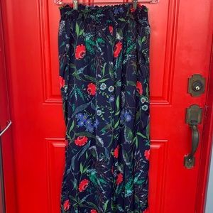 Aerie Floral Pajama Pants - Navy and Red